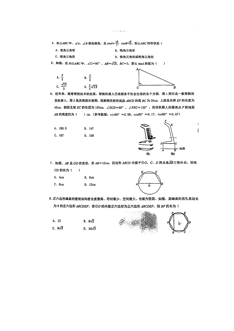 山东省聊城市茌平区茌山学校2024-2025学年上学期10月第二次月考九年级数学试题第2页