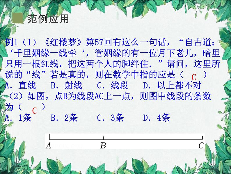 4.1 线段、射线、直线 北师版数学七年级上册课件08