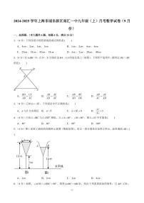 2024-2025学年上海市浦东新区南汇一中九年级（上）月考数学试卷（9月份）（含解析）