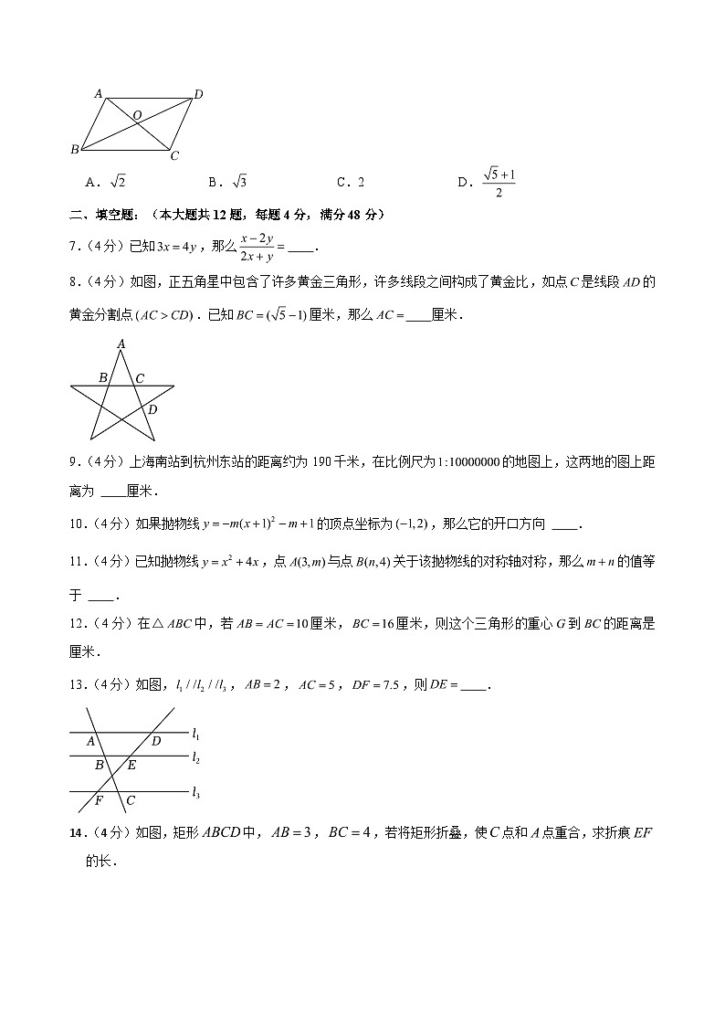 2024-2025学年上海市闵行区莘松中学九年级（上）月考数学试卷（9月份）（含解析）02