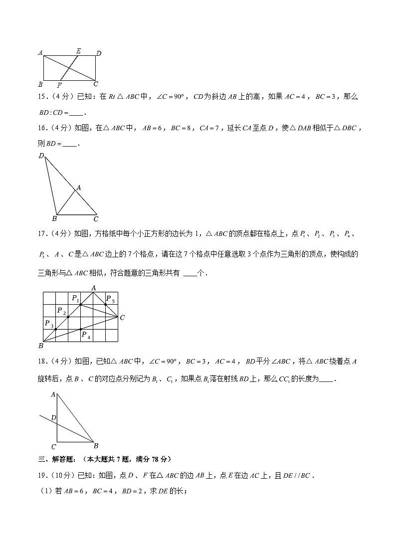 2024-2025学年上海市闵行区莘松中学九年级（上）月考数学试卷（9月份）（含解析）03