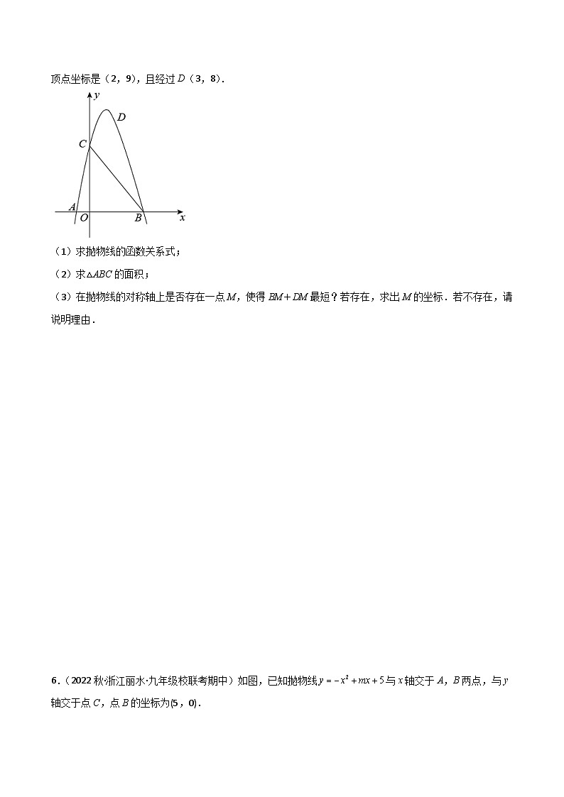 浙教版九年级数学核心知识点与常见题型通关讲解练重难点专项突破01二次函数的最值(4种题型)(原卷版+解析)第3页