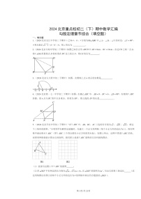 2024北京重点校初二下学期期中数学真题分类汇编：勾股定理章节综合（填空题）