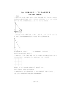 2024北京重点校初二下学期期中数学真题分类汇编：勾股定理（解答题）