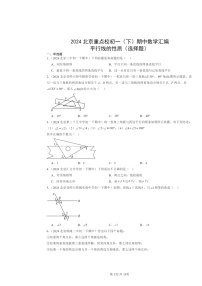 2024北京重点校初一下学期期中数学真题分类汇编：平行线的性质（选择题）