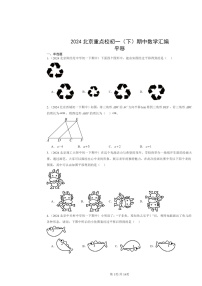 2024北京重点校初一下学期期中数学真题分类汇编：平移