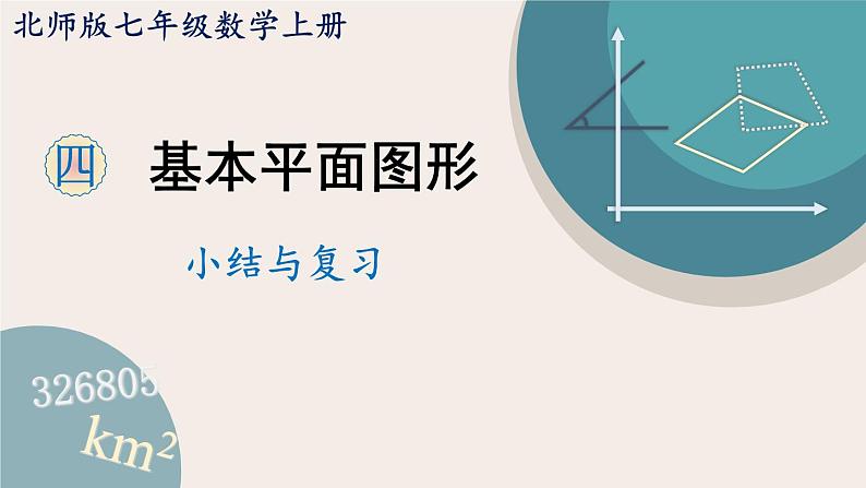 第4章 基本平面图形-小结与复习 北师版七年级数学上册课件01