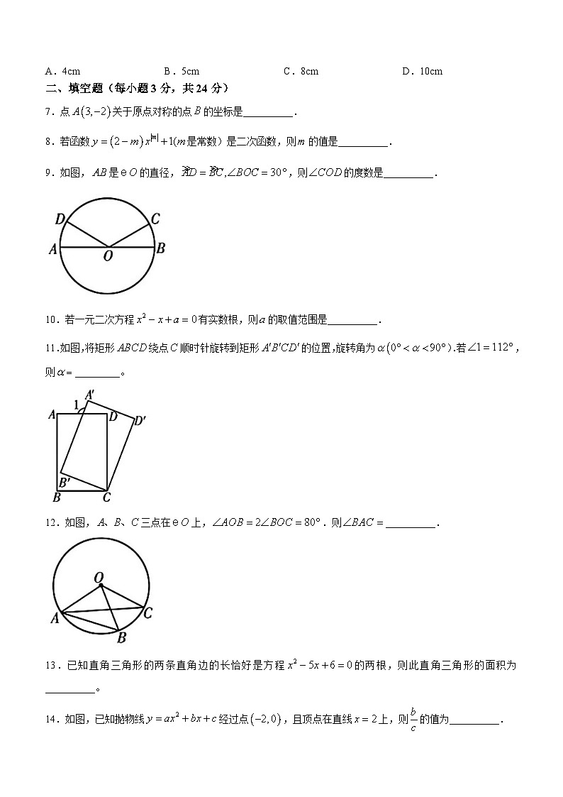 吉林省名校调研系列试卷2024-2025学年九年级上学期期中数学试卷第2页