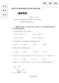 黑龙江省大庆市肇州中学2024～2025学年八年级上学期期中数学试卷（含答案）