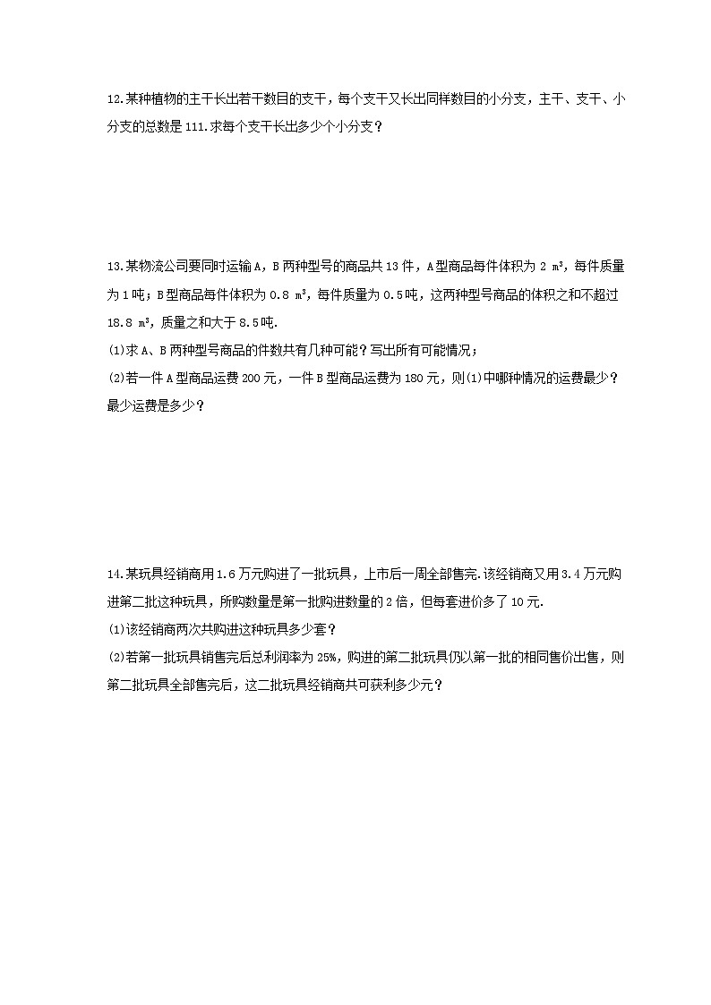 2025年中考数学二轮复习《方程实际问题》专题巩固练习4（含答案）第3页
