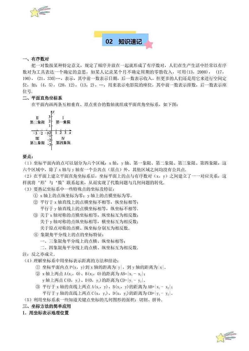 第三章 位置与坐标 知识归纳与题型突破（十二类题型清单） （教师版）-2024-2025学年八年级数学上册单元速记·巧练（北师大版）第2页