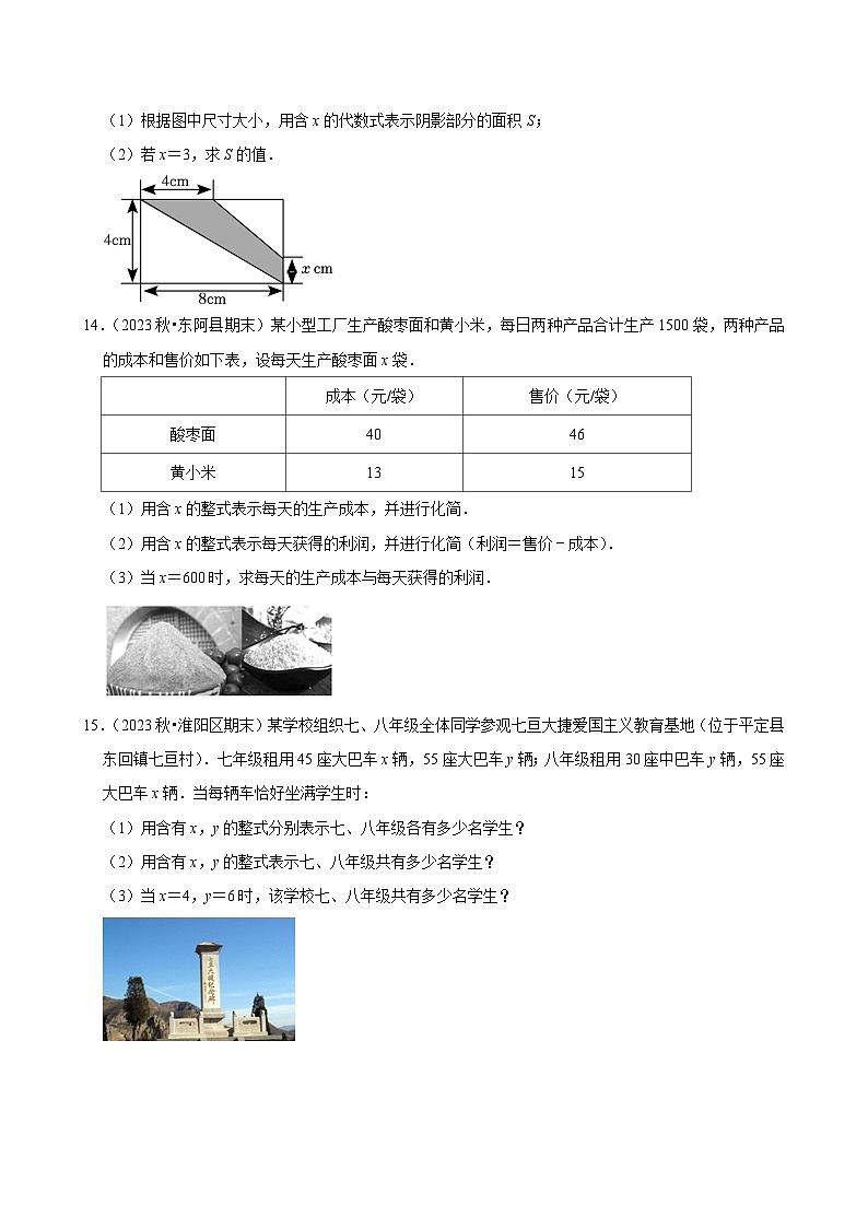 2024-2025学年上学期初中数学北师大版（2024）七年级期中必刷常考题之代数式03