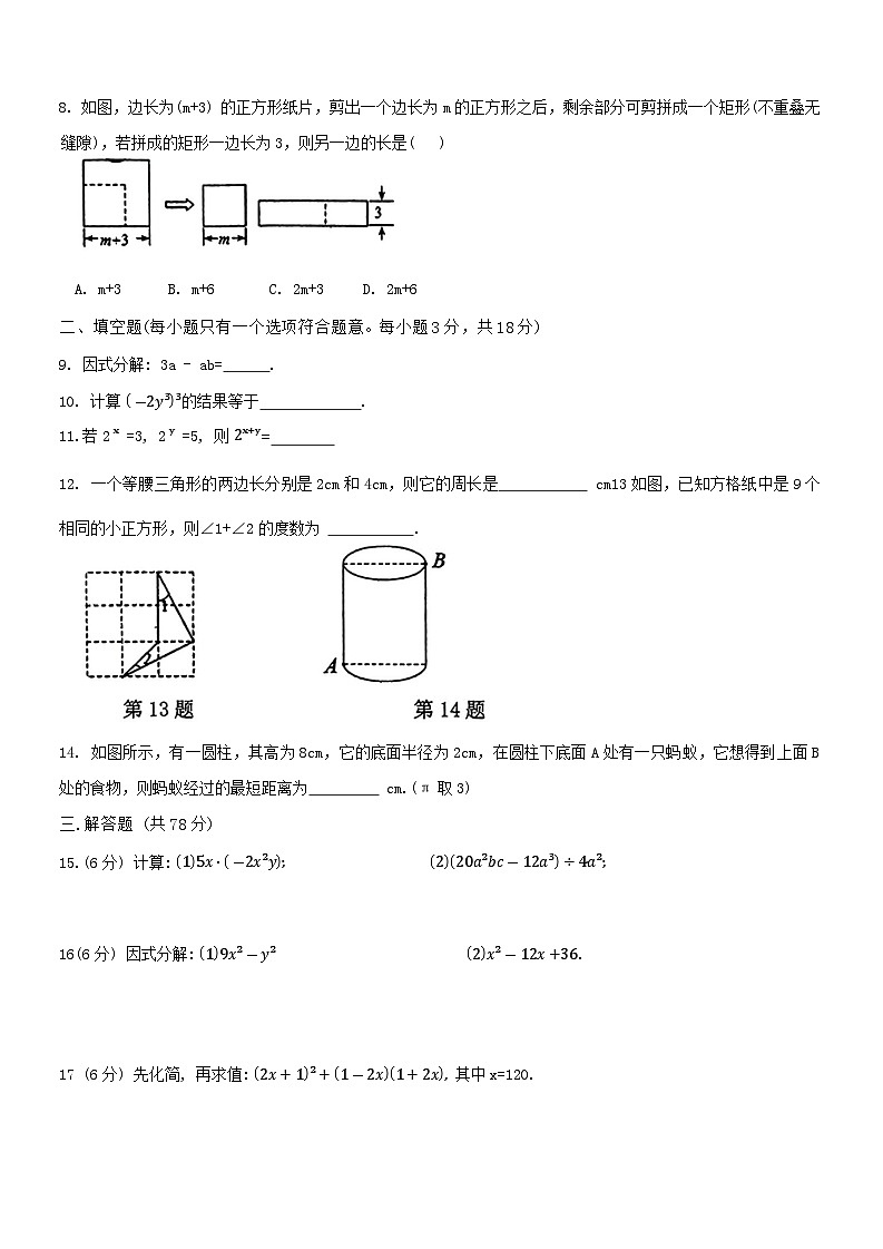 吉林省长春市长春汽车经济技术开发区第二实验学校2024-2025学年八年级上学期期中考试数学试题02