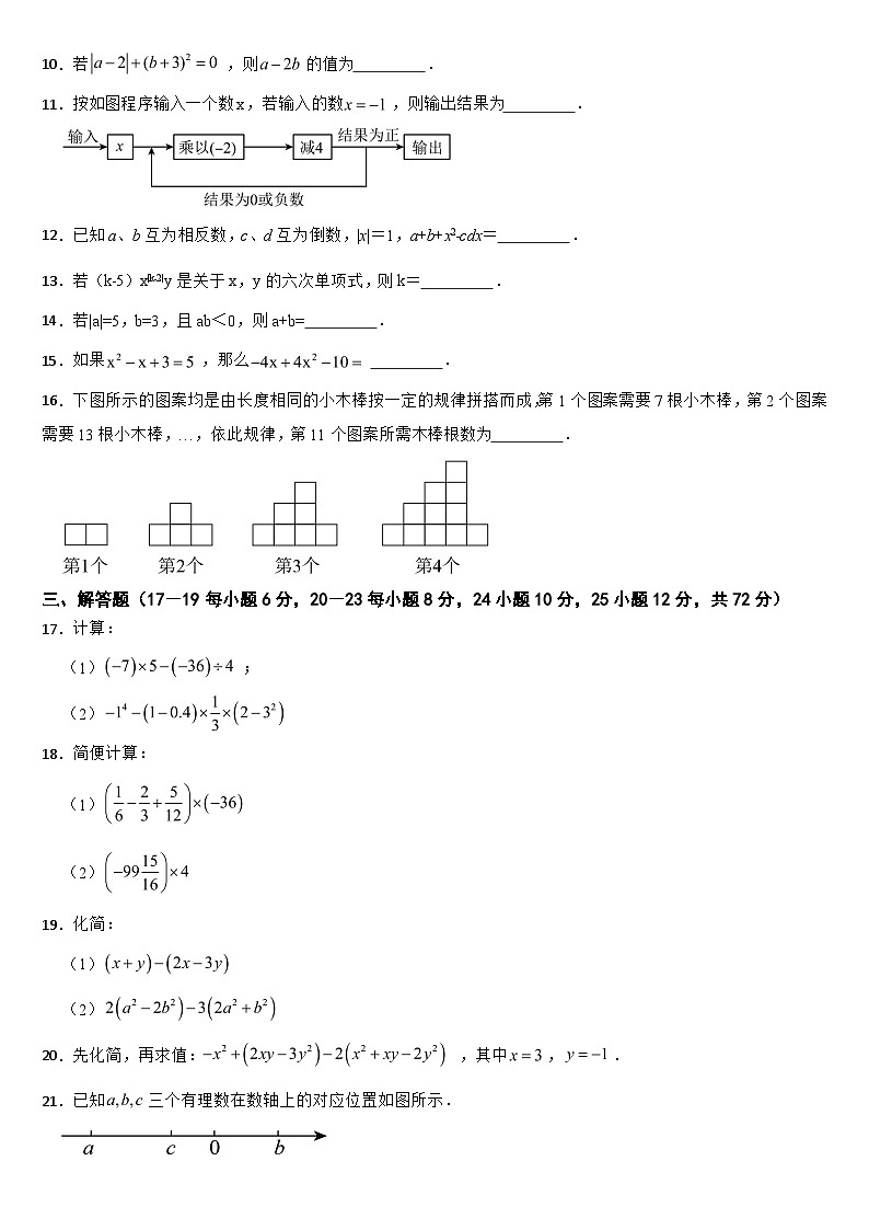 湖南省郴州市永兴县2024年七年级上学期期中数学试题【附答案】02