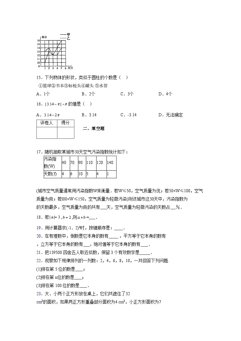 浙教版2021-2022学年度七年级数学上册模拟测试卷  (875)【含简略答案】第3页