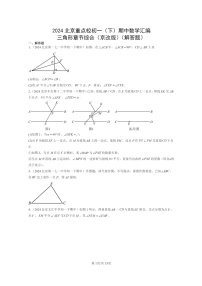 2024北京重点校初一下学期期中真题数学分类汇编：三角形章节综合（京改版）（解答题）