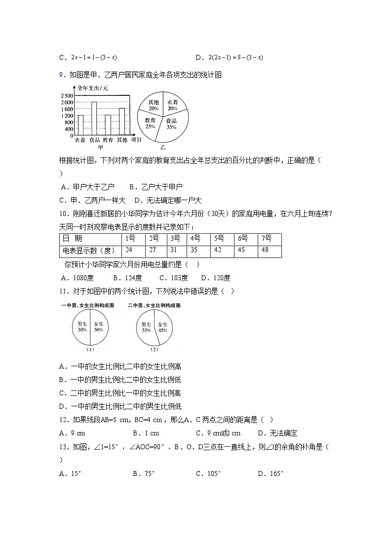浙教版2021-2022学年度七年级数学上册模拟测试卷  (659)【含简略答案】第2页