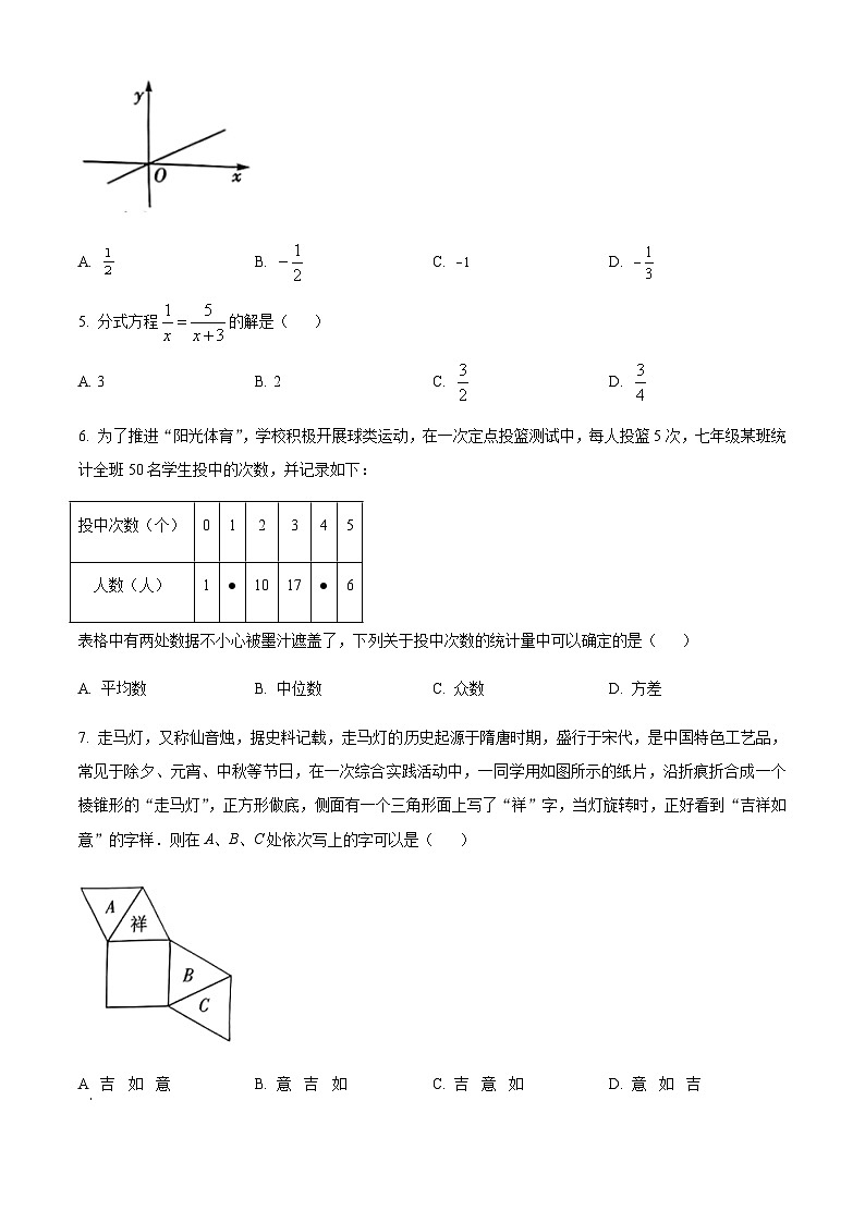 2024年四川省德阳市中考数学试题含答案第2页