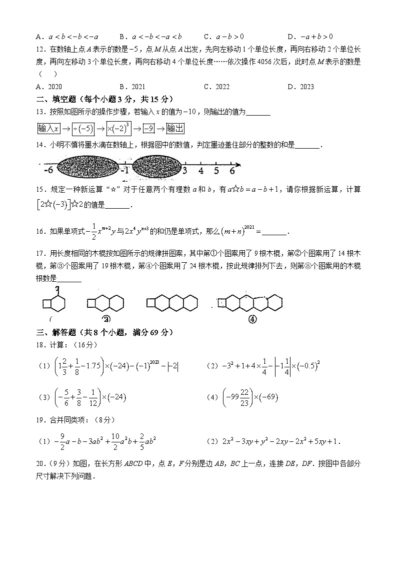 山东省聊城市茌平区茌山中学2024-2025学年上学期10月 第二次月考七年级数学试题(无答案)第2页