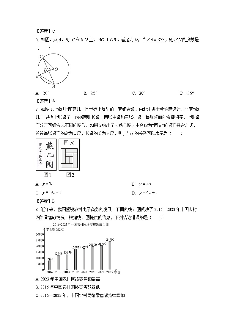 甘肃省武威市2024年中考真题数学试卷02