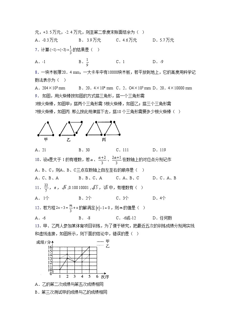 浙教版2021-2022学年度七年级数学上册模拟测试卷  (601)【含简略答案】第2页