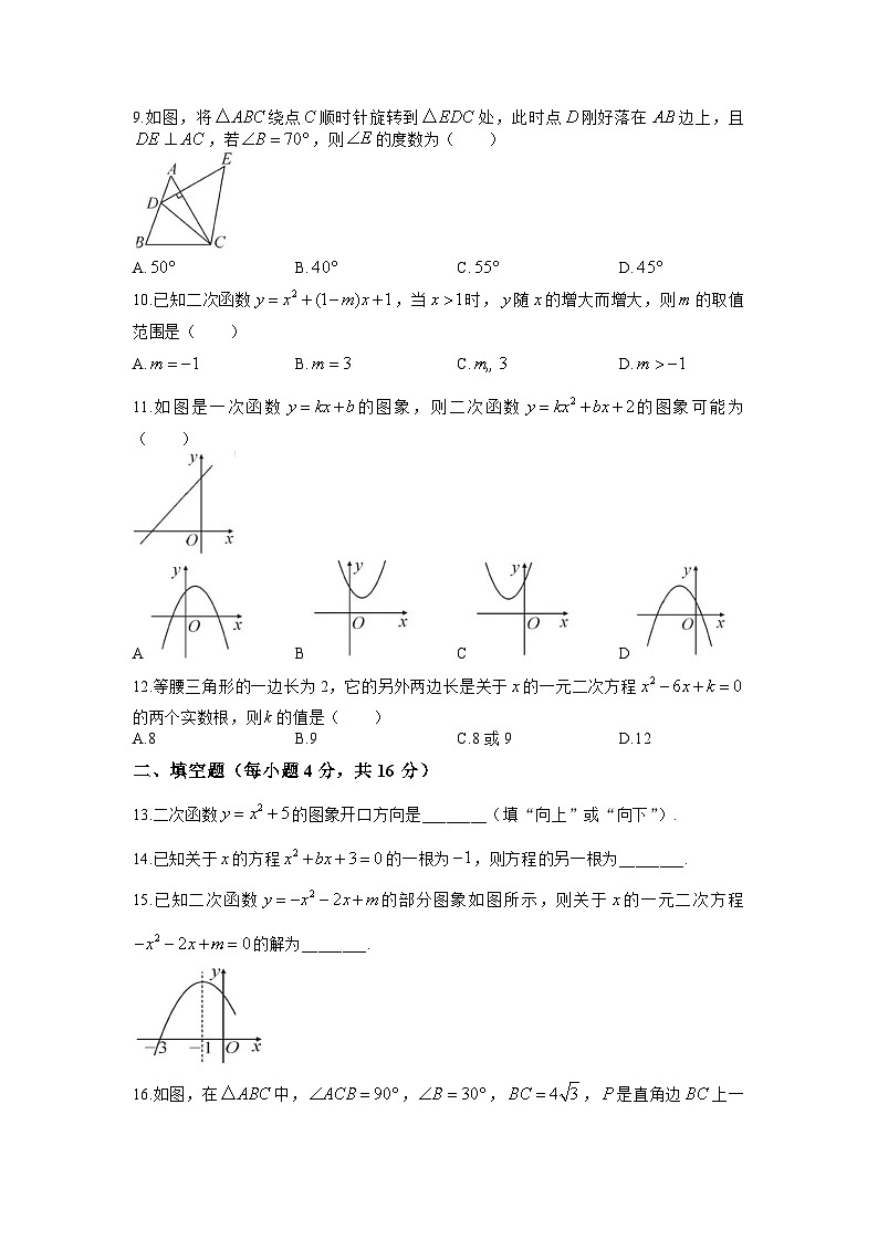 贵州省黔东南州榕江县乐里中学2024-2025学年 九年级上学期期中质量监测数学试卷02