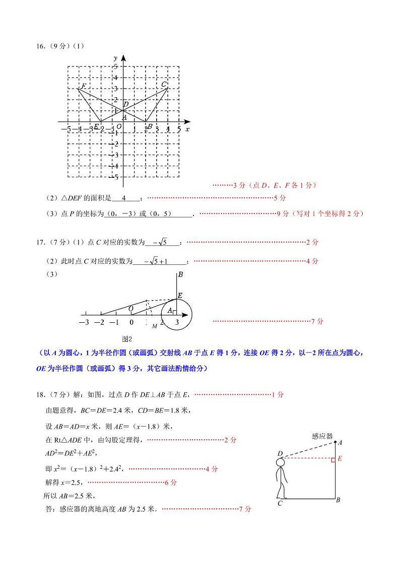 2024-2025学年第一学期学科素养期中诊断_8年级数学_参考答案第2页