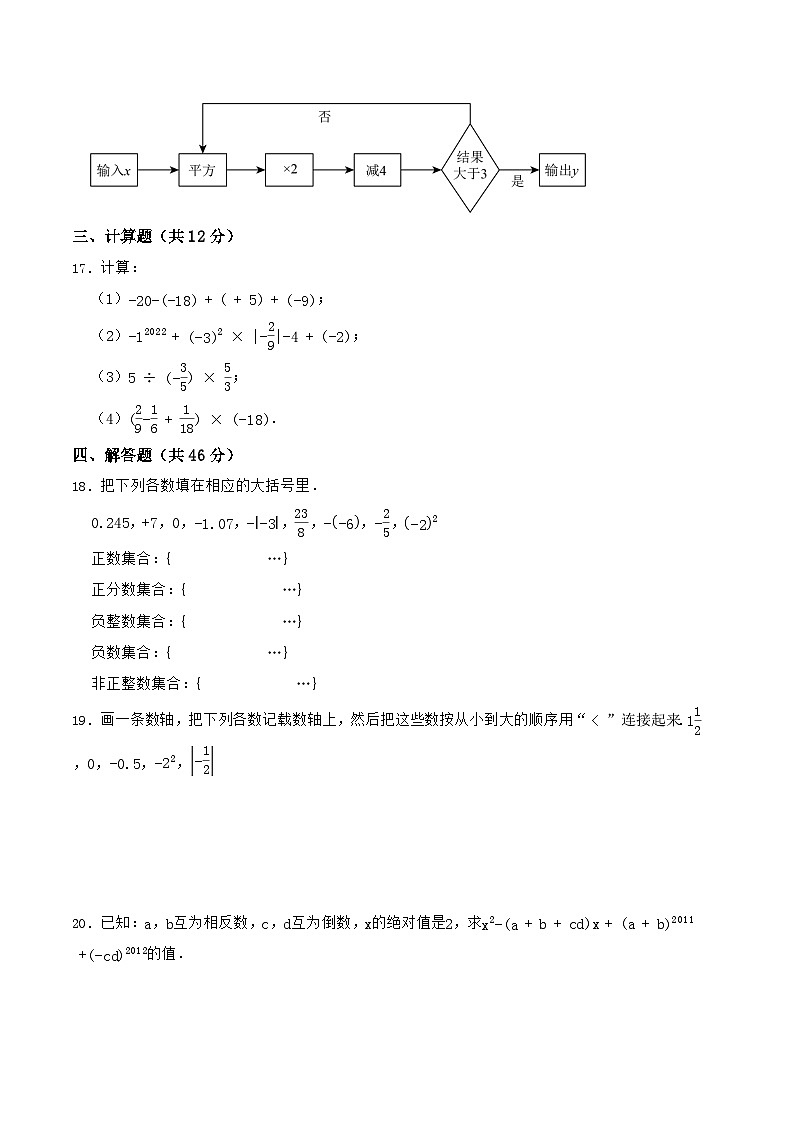 人教版（2024）七年级上册数学期中复习同步模拟测试卷（含答案）第3页