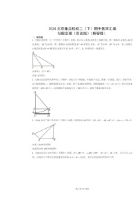 2024北京重点校初二下学期期中真题数学分类汇编：勾股定理（京改版）（解答题）