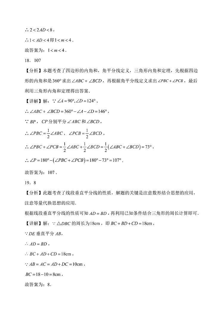 北京市海淀外国语实验学校2024-2025学年八年级上学期期中数学调研试卷03