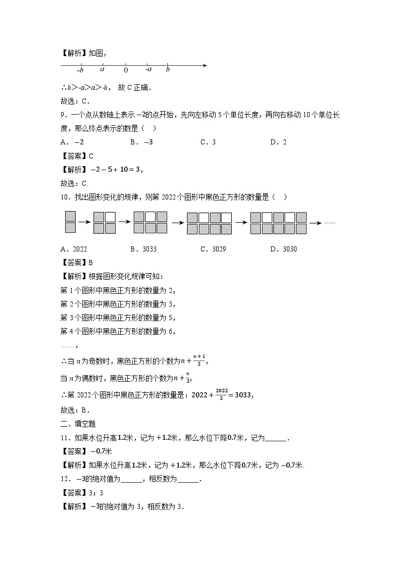 江苏省徐州市铜山区清华中学2022-2023学年七年级上学期10月月考数学试卷第3页
