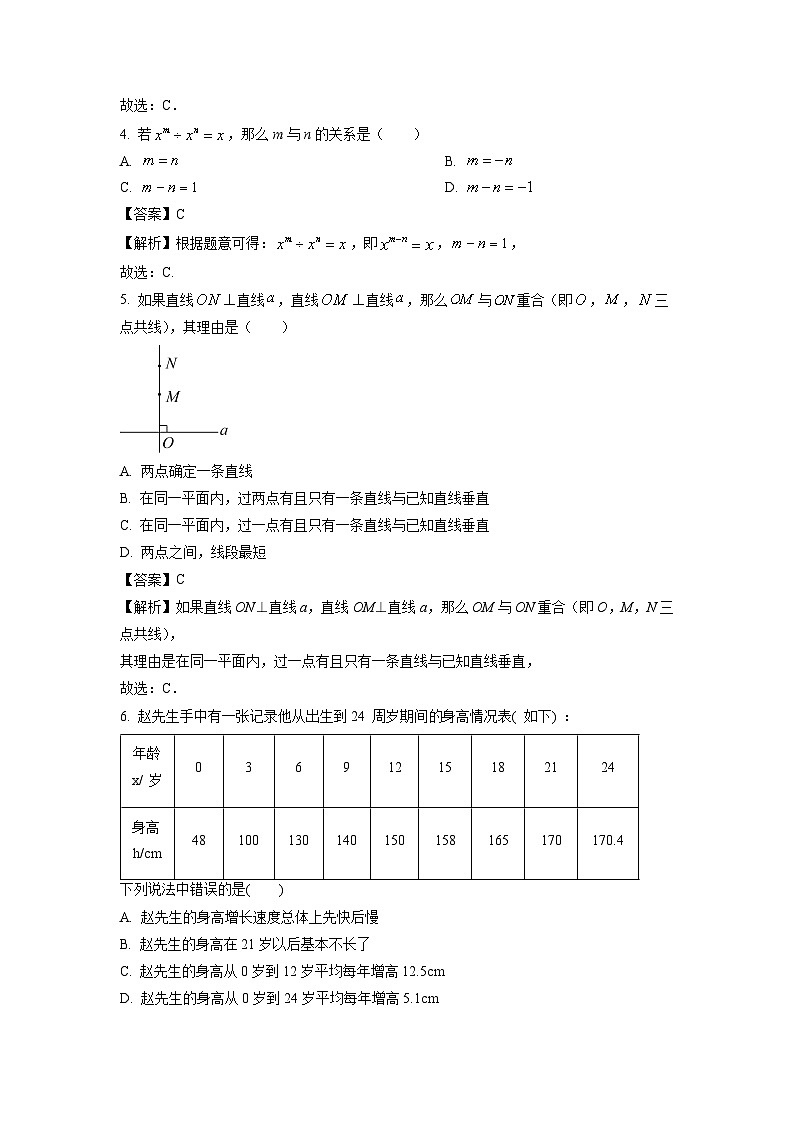 河南省平顶山市郏县2023-2024学年七年级下学期期中数学试卷第2页