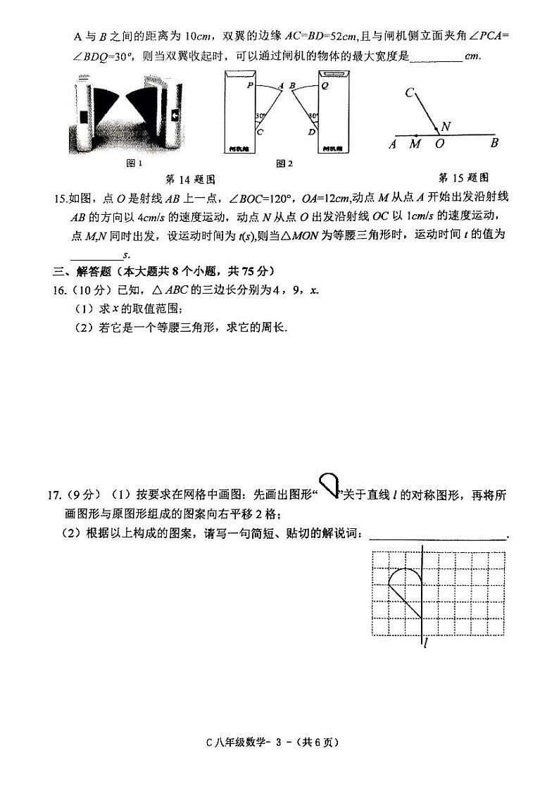 河南省驻马店市确山县2024-2025学年八年级上学期期中考试数学试题03