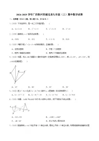 2024-2025学年广西钦州市浦北县九年级(上)期中数学试卷(含解析)