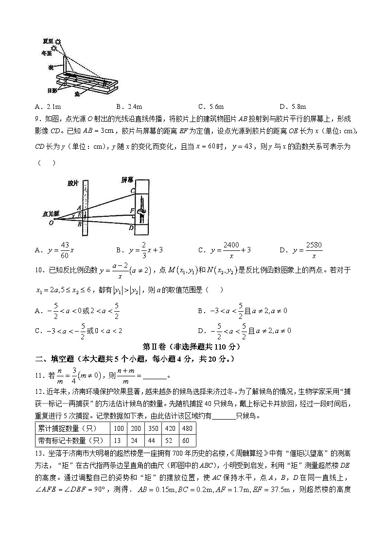 山东省济南市市中区2024-2025学年九年级上学期数学期中试题(无答案)第3页