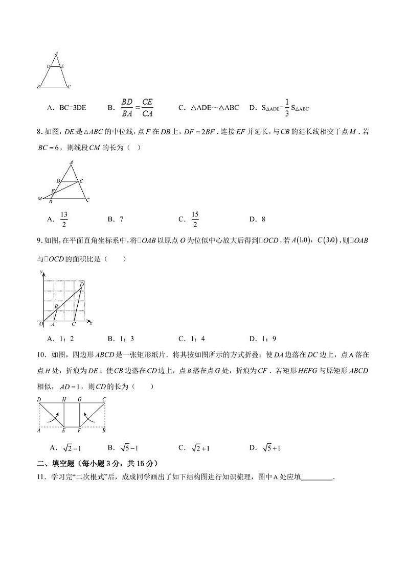 河南南阳名校联考2024年九年级上学期11月期中数学试题第2页