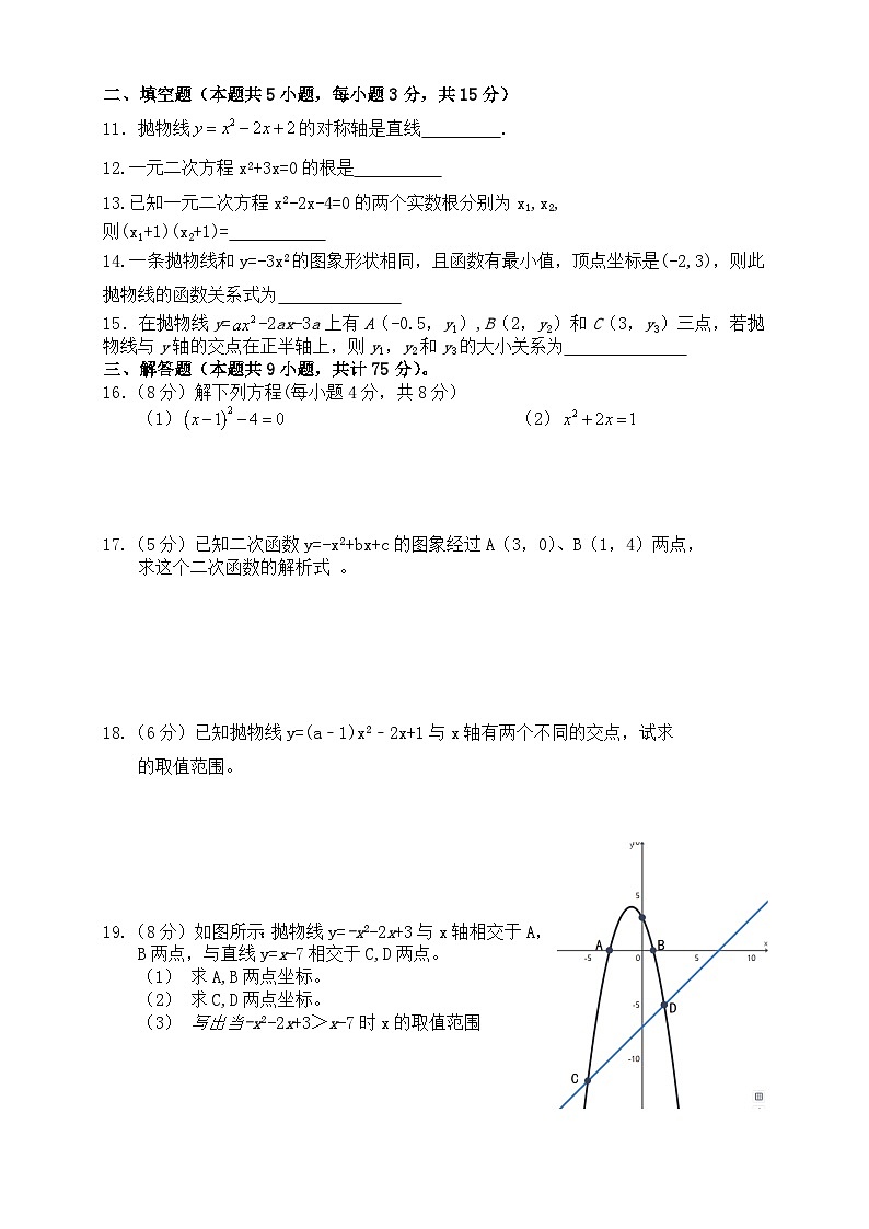 湖北省十堰市竹溪县九年一贯制学校第一教联体2024-2025学年九年级上学期11月期中考试数学试题02
