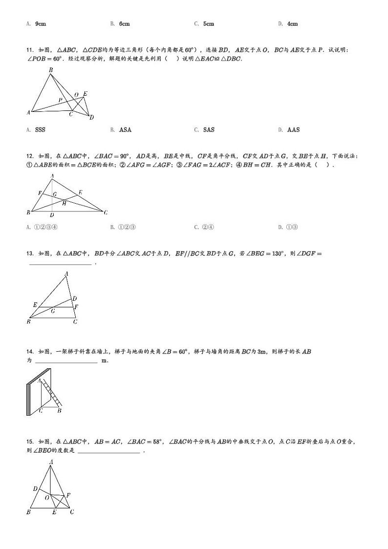 上海徐汇区上海市民办华育中学初一下学期专题练习数学试卷《14.5 等腰三角形(二)》[原题+解析版]03