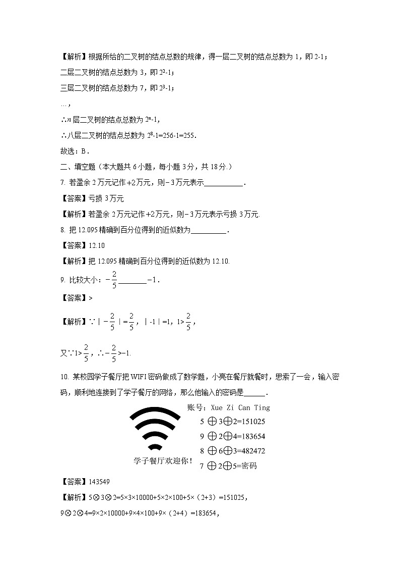 山东省聊城市莘县多校2024-2025学年七年级上学期第一次月考测数学试卷（解析版）第3页