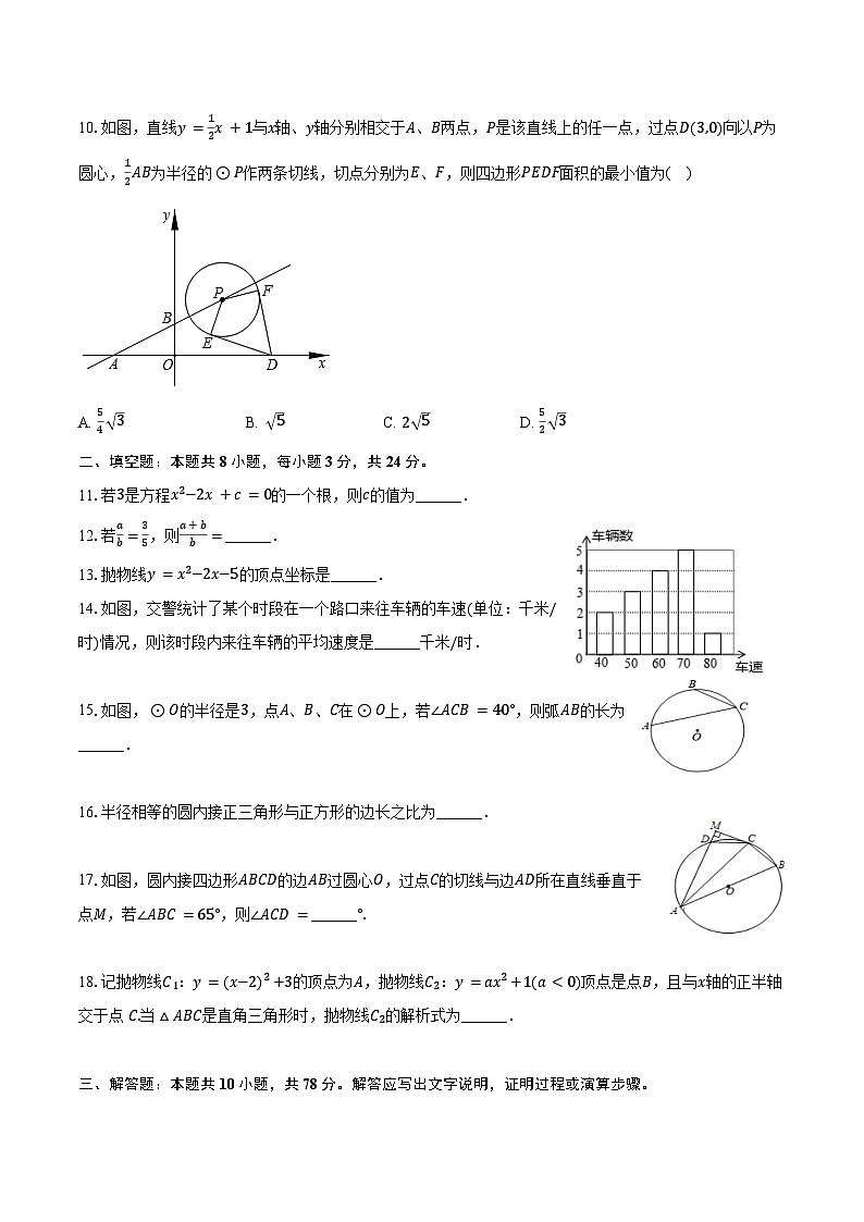 2023-2024学年江苏省无锡市滨湖区九年级（上）期末数学试卷（含答案）第2页