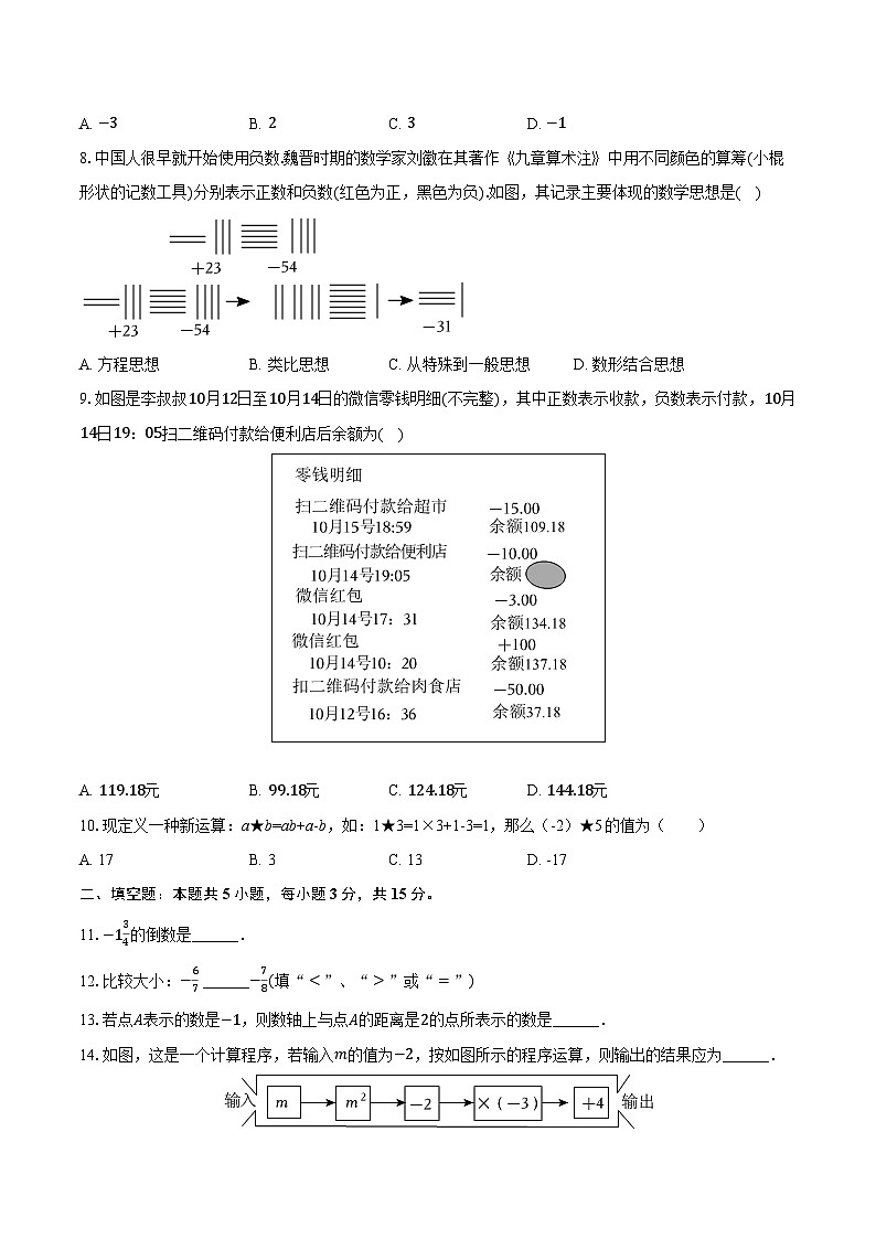 2024-2025学年山西省吕梁市孝义市七年级（上）月考数学试卷（10月份）（含答案）02
