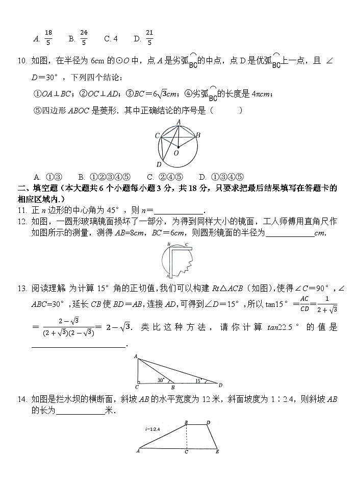 山东省菏泽市单县2024-2025学年九年级上学期11月期中数学试题03