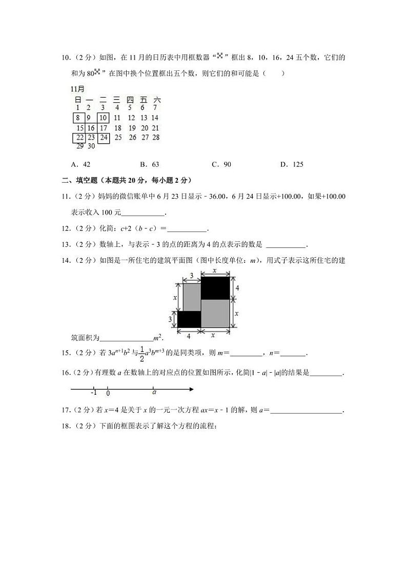 2022-2023学年北京市石景山区古城中学七年级（上）期中数学试卷第2页