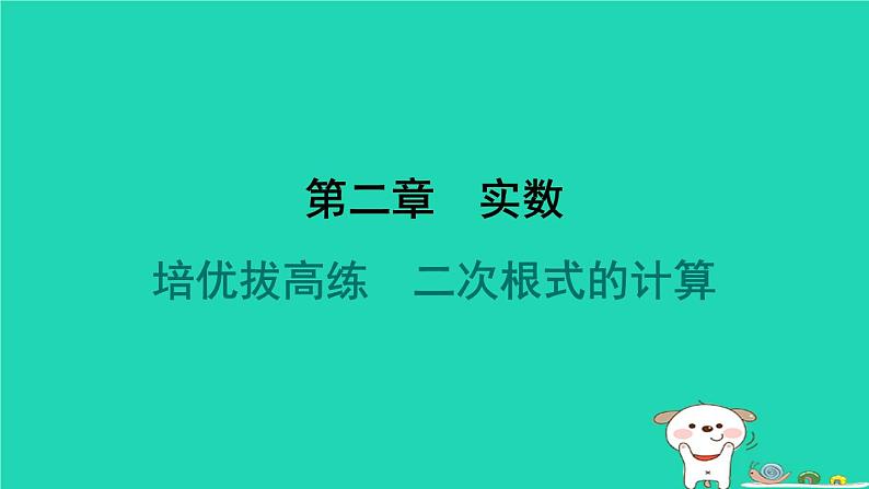 陕西省2024八年级数学上册第2章实数拔高练二次根式的计算课件新版北师大版01