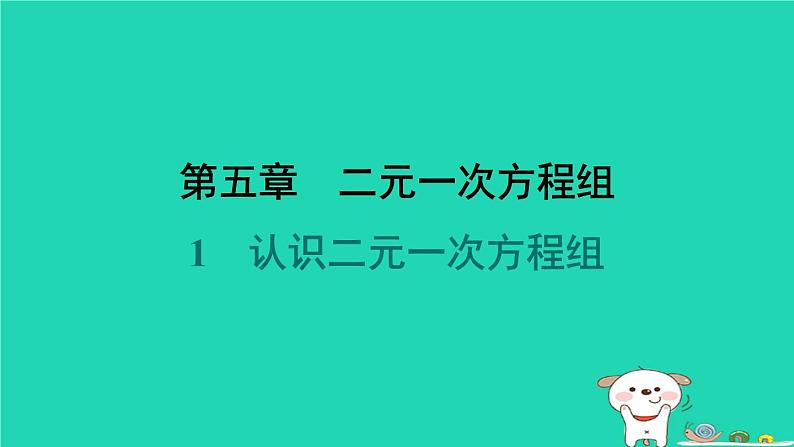 陕西省2024八年级数学上册第5章二元一次方程组1认识二元一次方程组堂堂清课件新版北师大版第1页