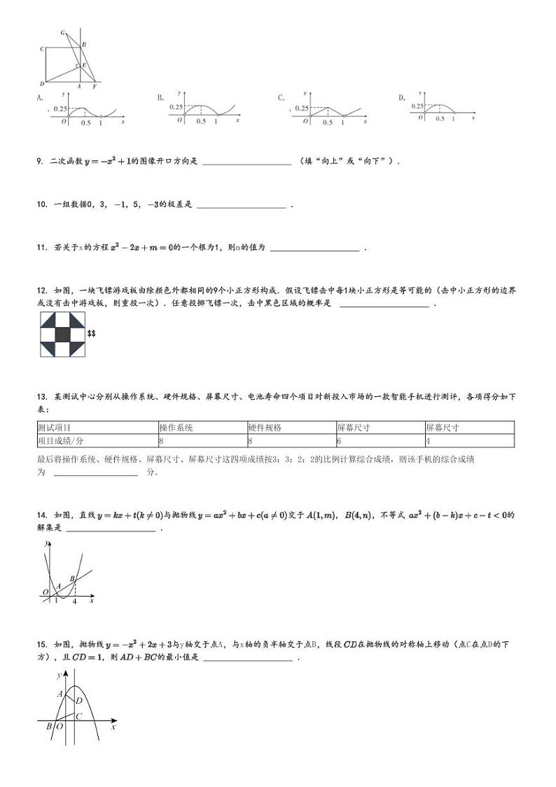 2024～2025学年江苏初三上学期期中数学试卷(太仓、常熟、张家港四市 阳光测评卷)[原题+解析版]第2页