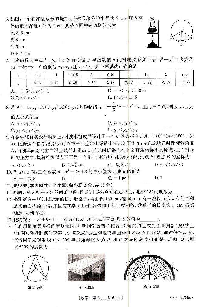 2024-2025学年山西省朔州市九年级上学期期中考试 数学试题及答案02