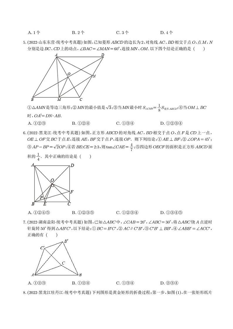 押中考数学第9-10题（多结论问题）（学生版）第3页