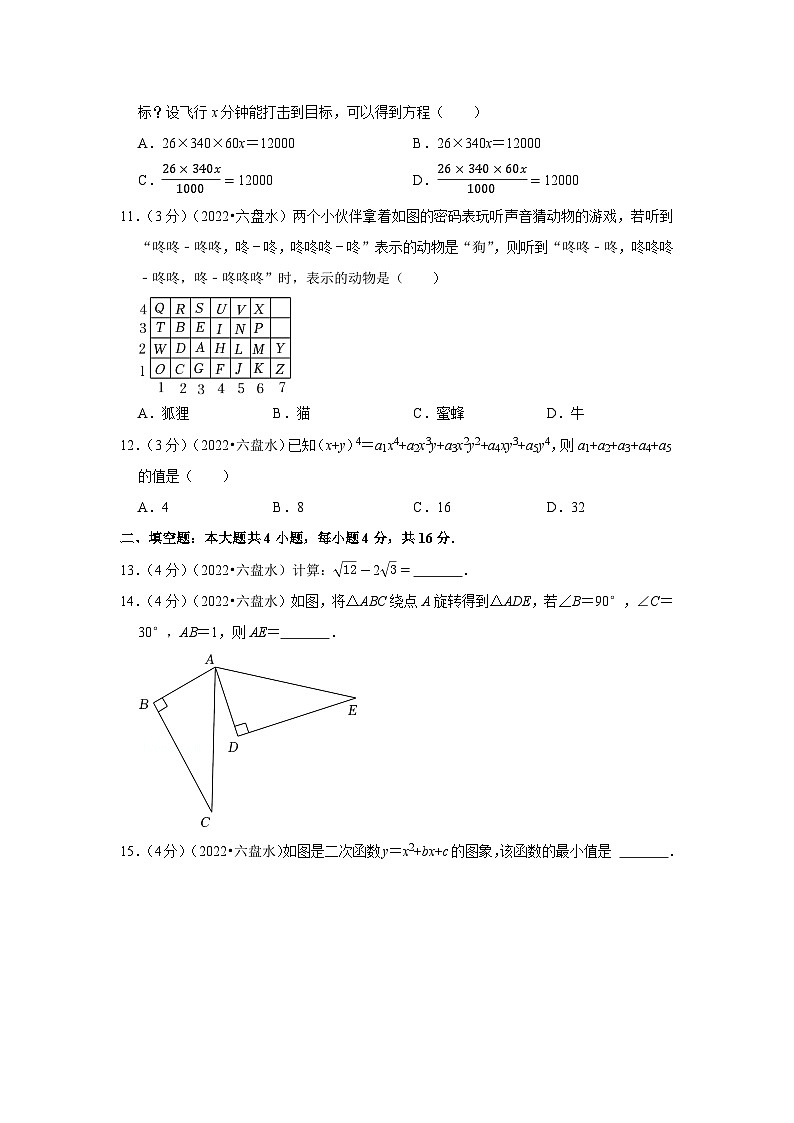 2022年贵州省六盘水市中考真题数学试卷第3页