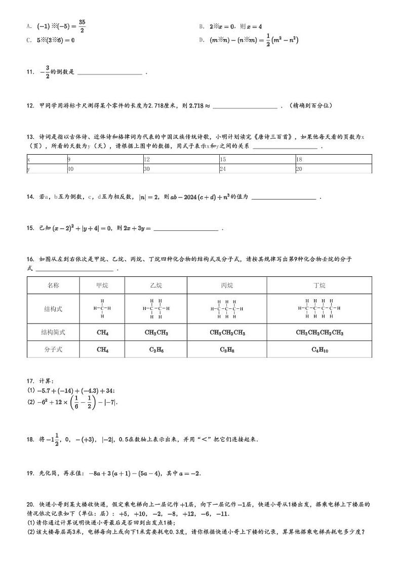2024～2025学年广东广州天河区广州中学初一上学期期中数学试卷(考试)[原题+解析版]第2页